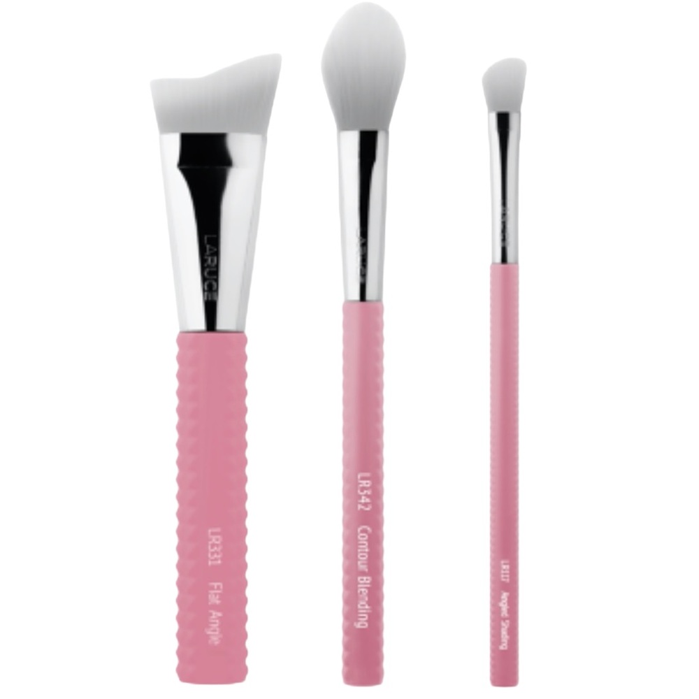 LARUCE BEAUTY
3-Piece Contour Brush Set with Limited Edition Pouch, New/Unopened